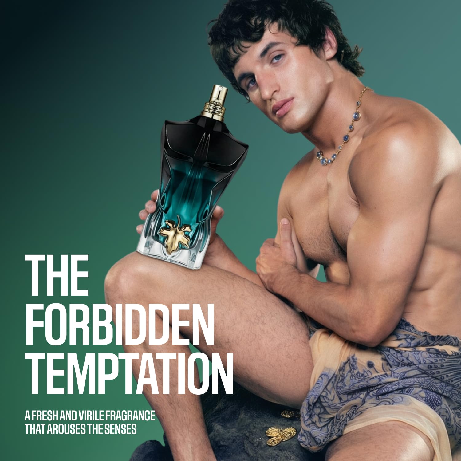 Jean Paul Gaultier Le Beau Le Parfum Intense for Men - Long Lasting Woody Amber Men's Cologne Eau de Parfum with Coconut Wood, Tonka Bean & Sandalwood - Designer Fragrance Spray