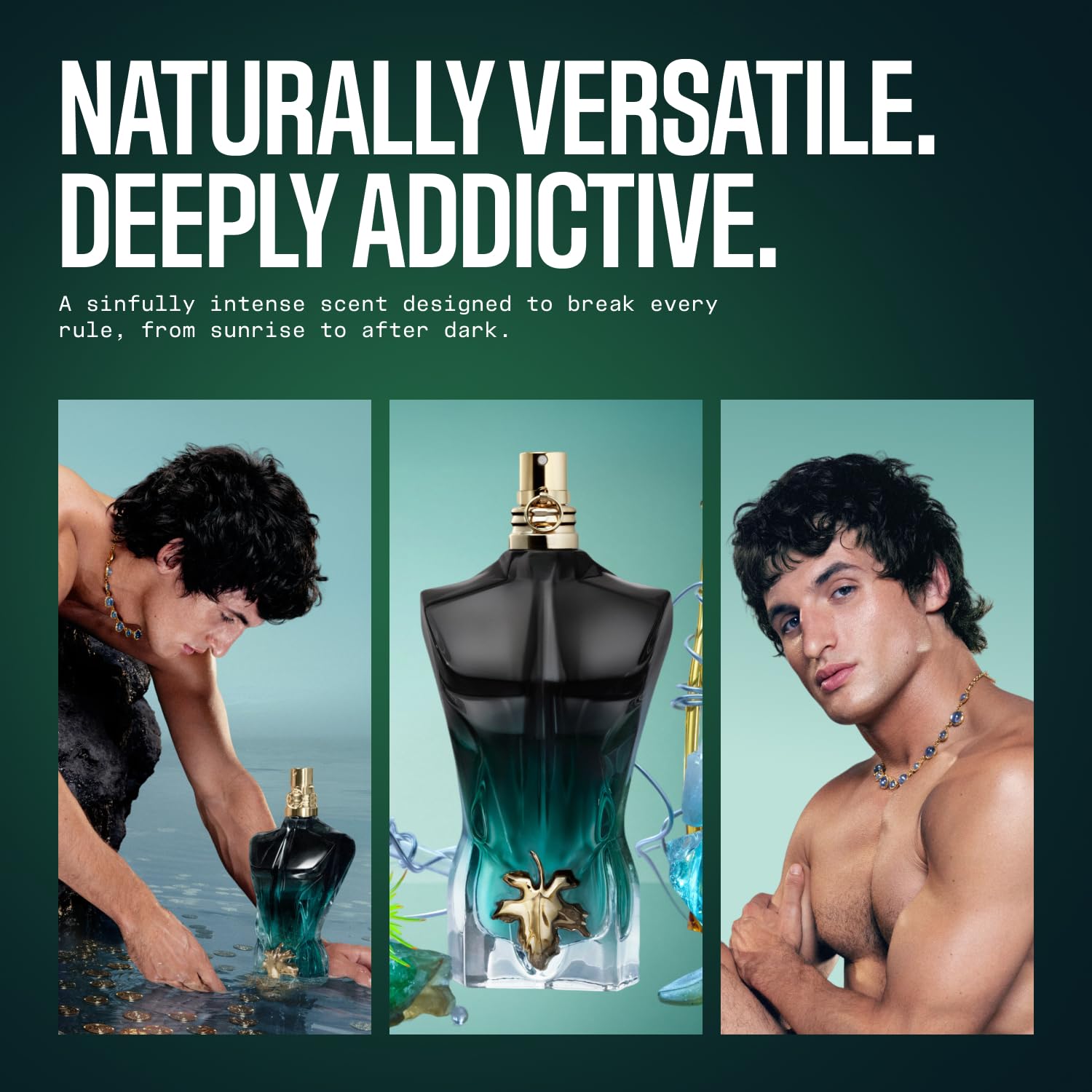 Jean Paul Gaultier Le Beau Le Parfum Intense for Men - Long Lasting Woody Amber Men's Cologne Eau de Parfum with Coconut Wood, Tonka Bean & Sandalwood - Designer Fragrance Spray